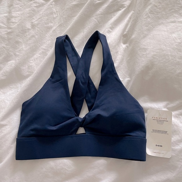 Fabletics | Navy | Cross-Back Sports Bra | Small - Picture 1 of 4